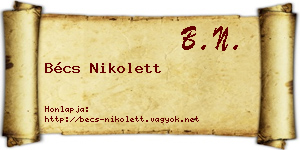 Bécs Nikolett névjegykártya