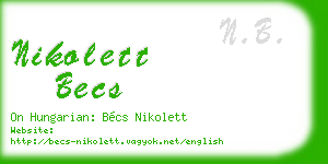 nikolett becs business card